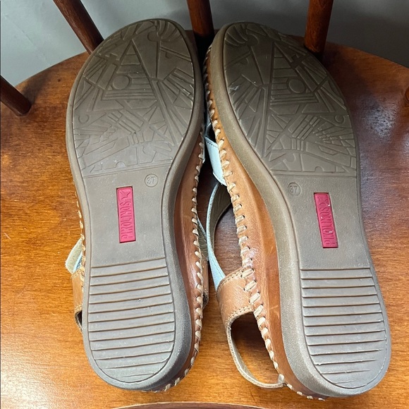 NWOT Pikolinos Cadaqués Leather Tan and White Sandal Size 37 - Picture 12 of 15
